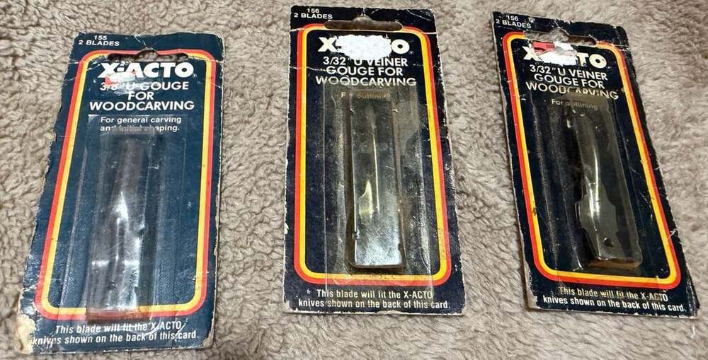 Vintage X-Acto Woodcarving Blades Lot of 3 Packs No. 155 No. 156